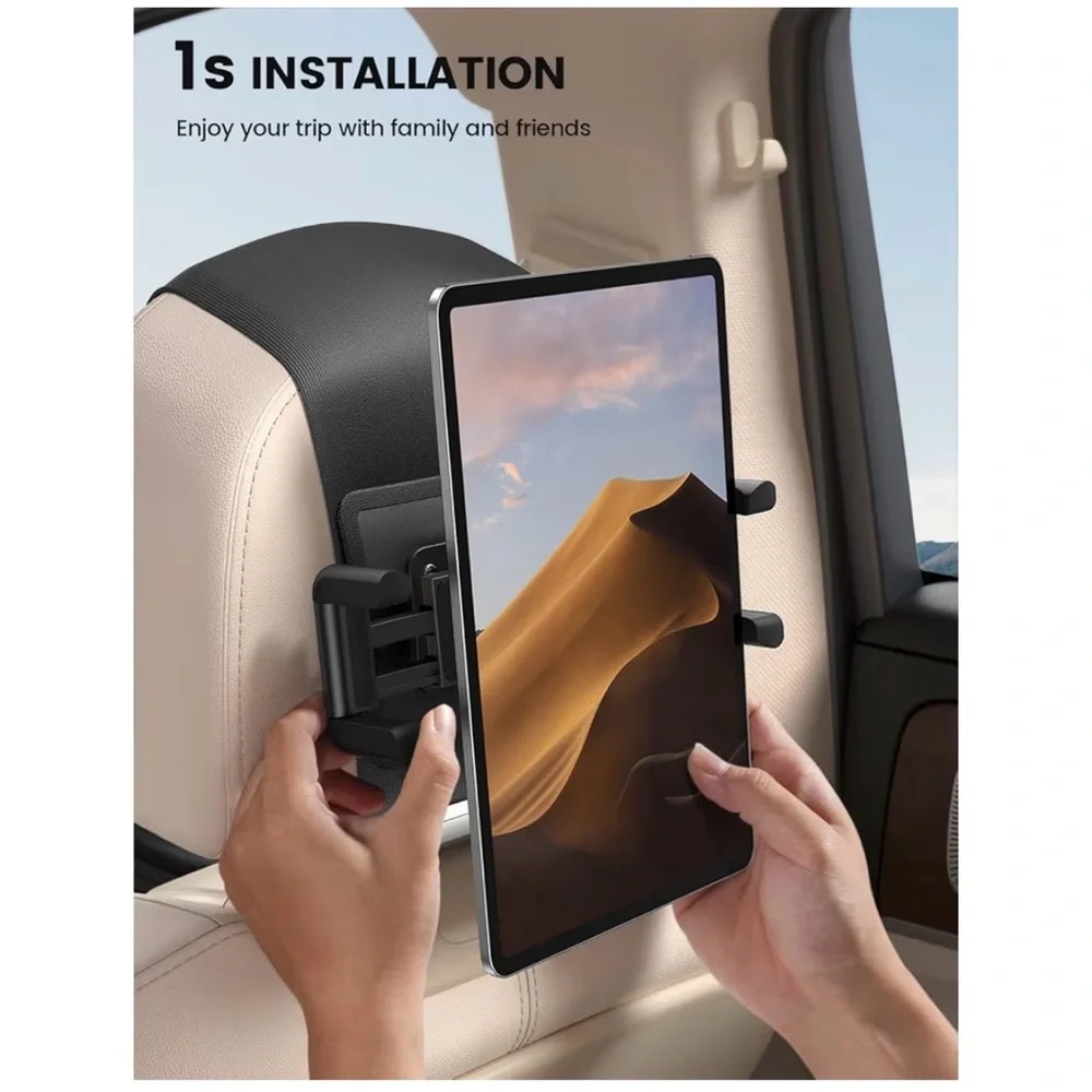 Tablet holder for car headrest